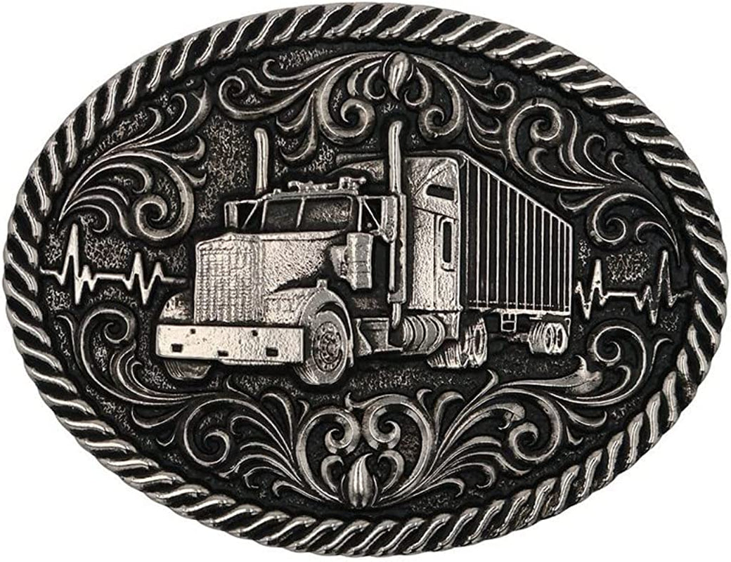 Montana Silversmiths Southwest Collection Attitude Western Belt Buckle Apparel & Accessories > Clothing Accessories > Belt Buckles Montana Silversmiths Big Rig Semi  