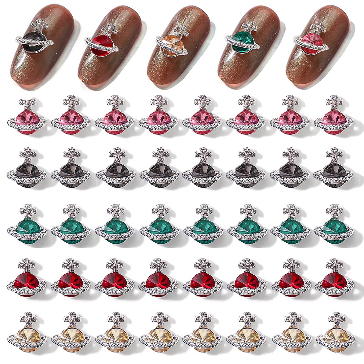 Kalolary Letter Dangle Nail Charm, 3D Piercing Alphabet Rhinestone Alloy Jewelry Hoops with Nail Piercing Tool Hand Drill for Birthday Nail Art Decoration Health & Beauty > Personal Care > Cosmetics > Cosmetic Tools > Nail Tools Kalolary 5 color  