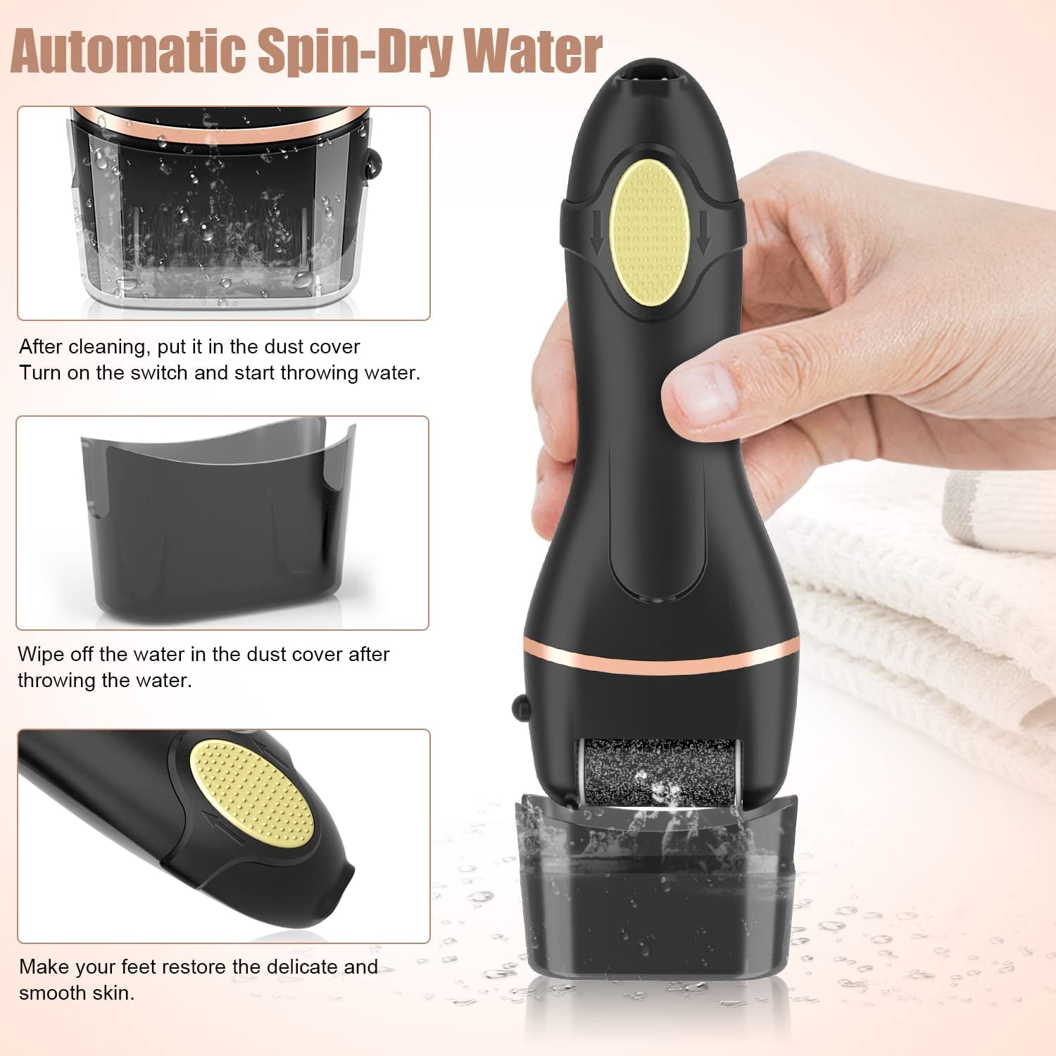 Electric Foot File Callus Remover for Feet, Rechargeable Pedicure Kit Foot Care with 3 Speed, Callus Remover Kit with 3 Roller Heads, Battery LCD Display for Remove Cracked Heels Calluses&Hard Skin Health & Beauty > Personal Care > Foot Care AdamPark   
