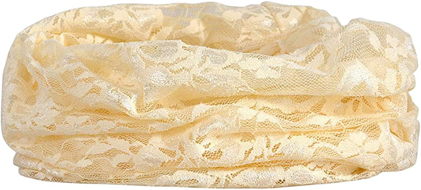 Ebossy Women'S Elegant Floral Lace Slouchy Beanie Summer Hat Headwear Circle Loop Scarf Apparel & Accessories > Clothing Accessories > Headwear ebossy   