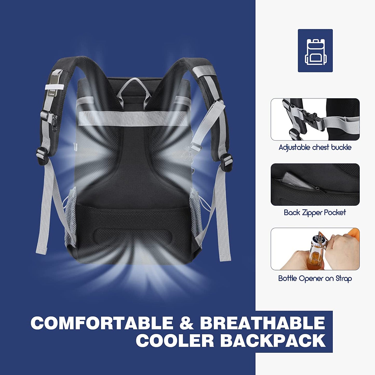 Maelstrom Cooler Backpack,35 Can Backpack Cooler Leakproof,Insulated Soft Cooler Bag,Camping Cooler,Beach Cooler,Ice Chest Backpack,Lightweight Travel Cooler Lunch Backpack for Hiking,Shopping Apparel & Accessories > Jewelry > Bracelets Maelstrom   