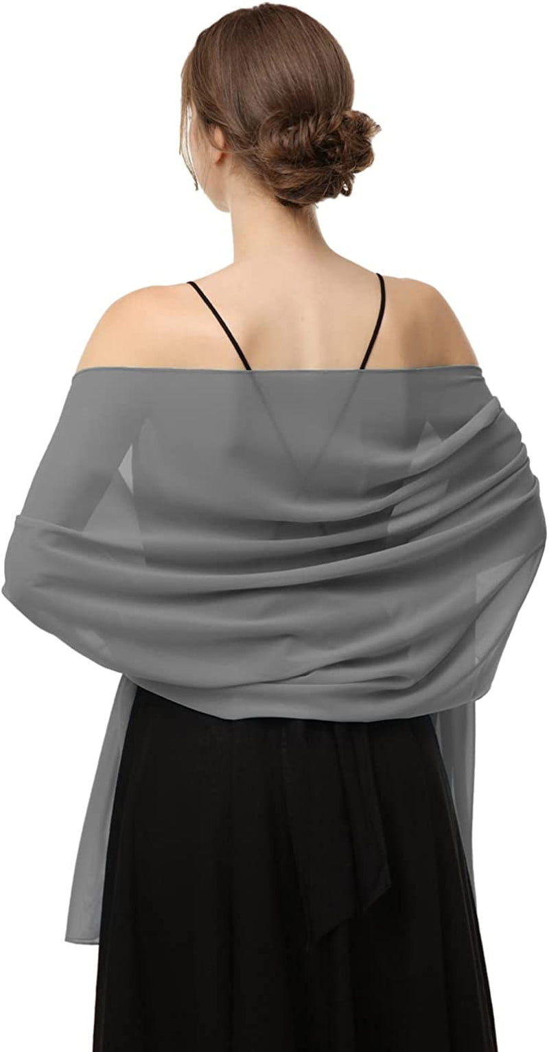 Chiffon Shawls Scarves Wraps for Bridal Wedding Party Evening Dress and Special Occasion Dresses Apparel & Accessories > Clothing Accessories > Scarves & Shawls Baoqiya Dark Grey Length(79") * Width(29") 