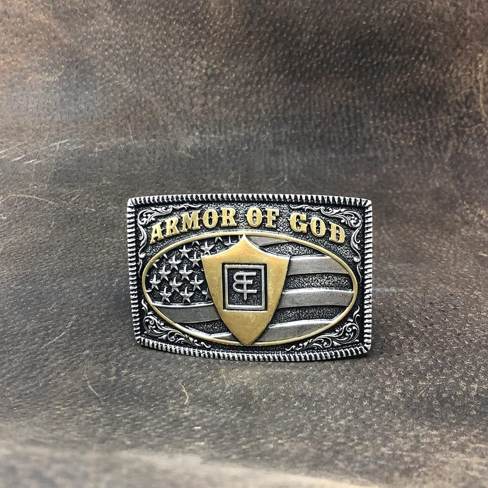 Montana Silversmiths Christian Faith Series Attitude Western Belt Buckle (Armor of God Gold) Apparel & Accessories > Clothing Accessories > Belt Buckles Montana Silversmiths   