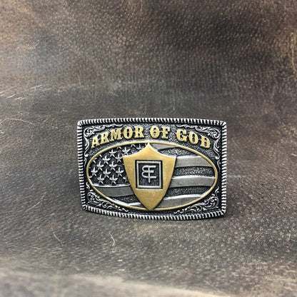 Montana Silversmiths Christian Faith Series Attitude Western Belt Buckle (Armor of God Gold) Apparel & Accessories > Clothing Accessories > Belt Buckles Montana Silversmiths   