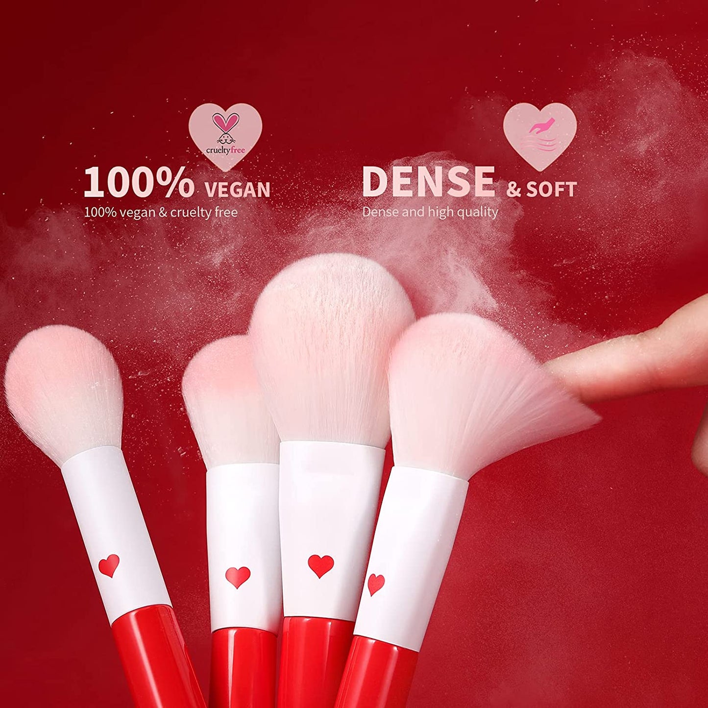 Docolor Makeup Brushes 32 Piece Period Red Professional Makeup Brush Set Premium Gift Kabuki Foundation Blending Face Powder Blush Contour Eye Shadows Eyebrow Eyeliner Make up Tools Kit Health & Beauty > Personal Care > Cosmetics > Cosmetic Tools > Makeup Tools Docolor   