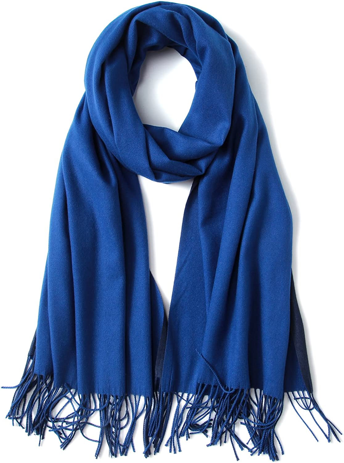 FORTREE Cashmere Feel Scarf - Lightweight Scarfs for Women, Large Soft 2 Tone Shawls and Wraps (10 Colors Available) Apparel & Accessories > Clothing Accessories > Scarves & Shawls FORTREE Dark Blue and Blue  