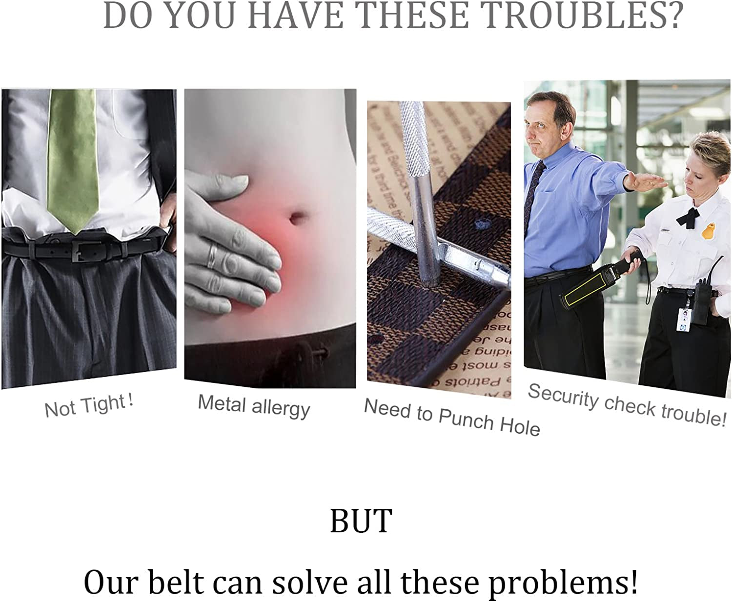 Women Invisible Belt, Comfortable Adjustable Stretch No Show Belt with Flat Buckle by SUOSDEY Apparel & Accessories > Clothing Accessories > Belts SUOSDEY   