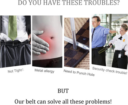 Women Invisible Belt, Comfortable Adjustable Stretch No Show Belt with Flat Buckle by SUOSDEY Apparel & Accessories > Clothing Accessories > Belts SUOSDEY   