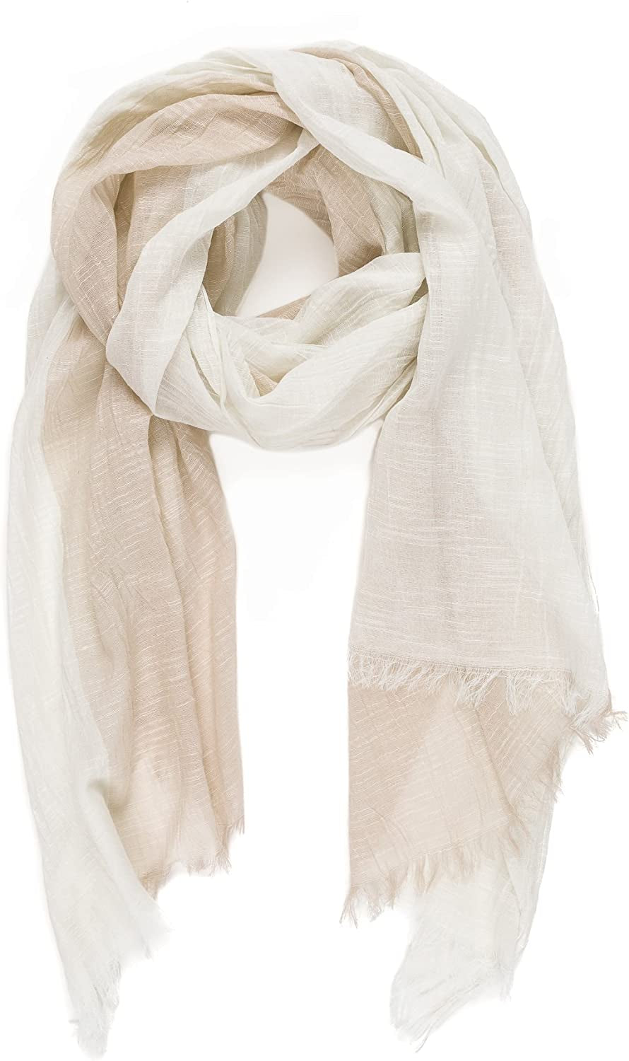 Scarf for Women Lightweight Geometric Fashion Spring Fall Winter Scarves Shawl Wraps Apparel & Accessories > Clothing Accessories > Scarves & Shawls MELIFLUOS DESIGNED IN SPAIN Madrid Collections 10 - Khaki and Off White  