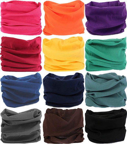 VANCROWN Neck Gaiter Headband Headwear Head Wrap Face Mask Magic Scarf Bandana for Men and Women Apparel & Accessories > Clothing Accessories > Headwear VANCROWN 12pcs.solid Color.4  