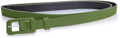 MUXXN Womens Belt- Solid Color Basic Belt for Casual Formal Dress or Jeans Apparel & Accessories > Clothing Accessories > Belts MUXXN Olive Green Large 