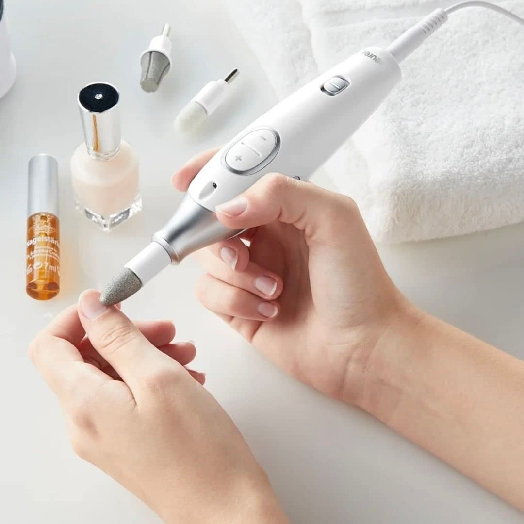 Beurer MP42 Nail Drill, 7-In-1 Nail Kit with Strong Sapphire Nail Drill Bits, Electric Nail File and Nail Buffer Includes Bright LED Light, Pedicure Kit and Manicure Set with Storage Case Health & Beauty > Personal Care > Foot Care Beurer   