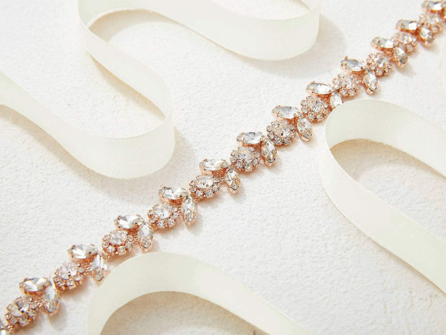 SWEETV Rhinestone Bridal Belt Bridesmaid Sash Crystal Headband Wedding Belt Women Dress Accessories Apparel & Accessories > Clothing Accessories > Belts SWEETV   