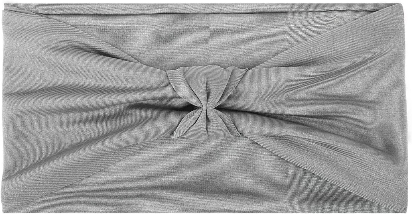 Moko Headband for Women, Versatile Turban Headband Hair Wrap Multi-Style Casual Sports Headwear, Stretchy Breathable Moisture Wicking Microfiber Head Wrap for Workout, Running, Yoga Apparel & Accessories > Clothing Accessories > Bandanas & Headties MoKo Gray Elastic 
