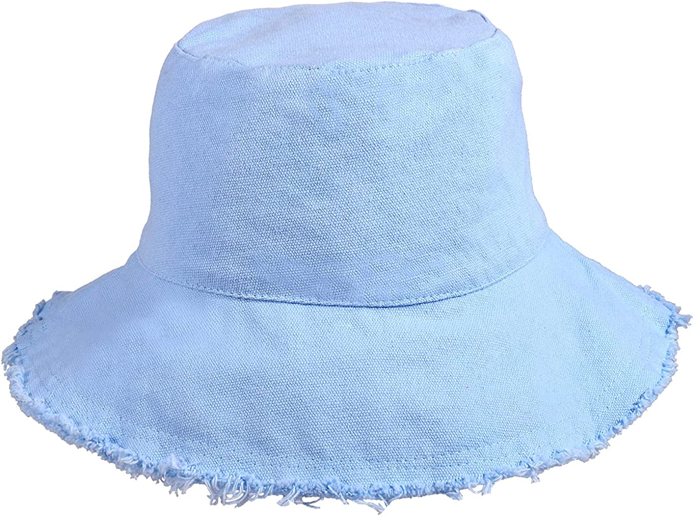 Boderier Sun Hats for Women Summer Casual Wide Brim Cotton Bucket Hat Beach Vacation Travel Accessories Apparel & Accessories > Clothing Accessories > Hats boderier Blue  