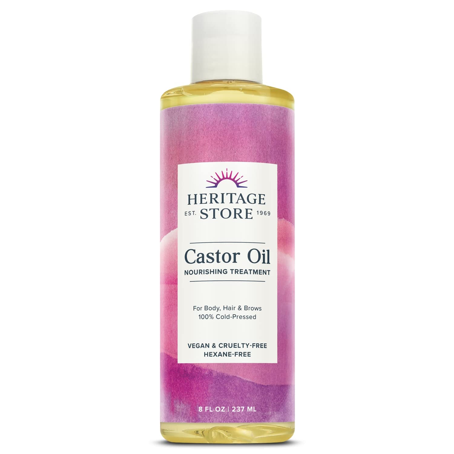 Heritage Store Castor Oil, Nourishing Hair Treatment, Deep Hydration for Healthy Hair Care, Skin Care, Eyelashes & Brows, Castor Oil Packs & More, Cold Pressed, Hexane Free, Vegan & Cruelty Free, 16Oz Health & Beauty > Personal Care > Hair Care Heritage Store 8 Ounce  