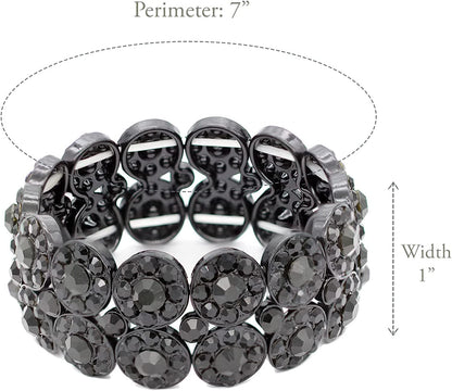 Lavencious 2 Rows Rhinestone Stretch Bracelet Evening Party Jewelry 7” Apparel & Accessories > Jewelry > Bracelets Impression Costume Jewelry Inc   