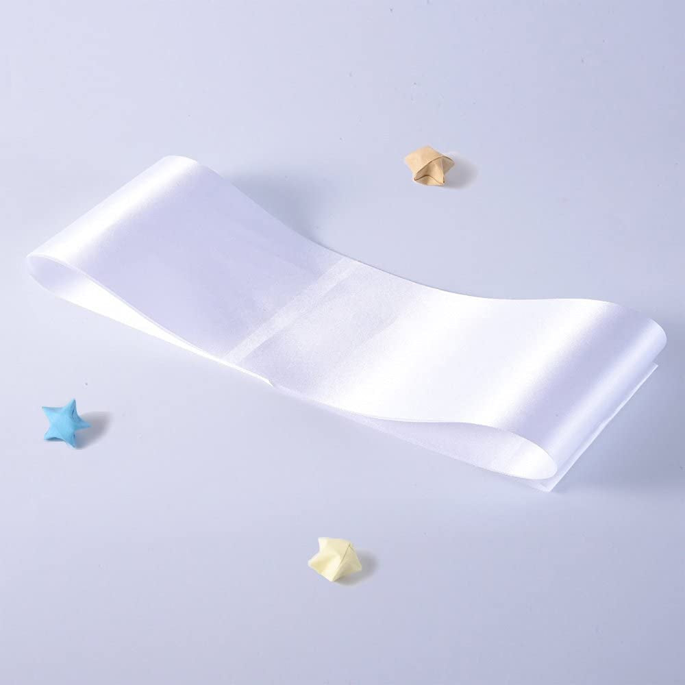 DJDZ 4 Pack White Blank (Plain) Satin Sash Party Accessory for Party,Wedding Decorations and DIY - Design Your Own Sash (White) Apparel & Accessories > Clothing Accessories > Sashes DJDZ   