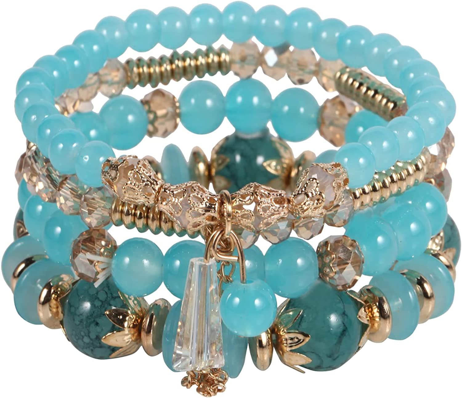 Solosoya Bohemian Boho Stackable Bracelets for Women Set, Girls Stretch Multilayer Stack Beads Colorful Beaded Charm Bracelets Girl Handmade Jewelry Apparel & Accessories > Jewelry > Bracelets Solosoya   