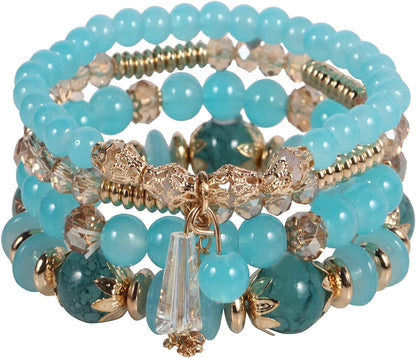 Solosoya Bohemian Boho Stackable Bracelets for Women Set, Girls Stretch Multilayer Stack Beads Colorful Beaded Charm Bracelets Girl Handmade Jewelry Apparel & Accessories > Jewelry > Bracelets Solosoya   