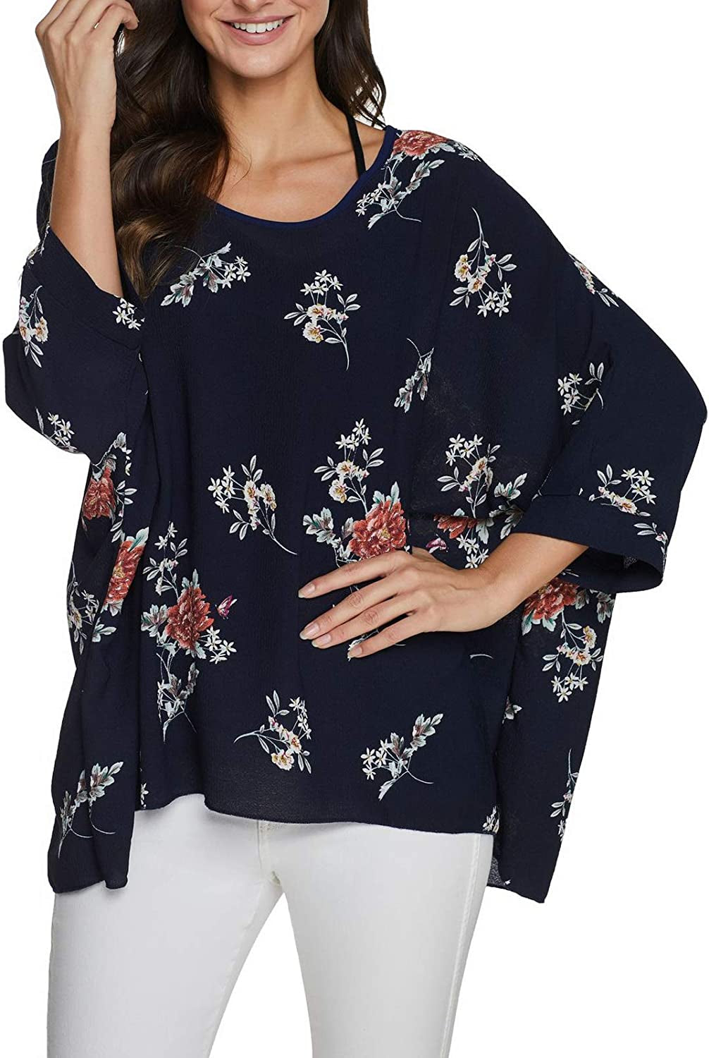 Women'S Chiffon Scarve Shawls Wraps Qunsia Floral Poncho Bikini Cover up Tops Apparel & Accessories > Clothing Accessories > Scarves & Shawls Qunsia   