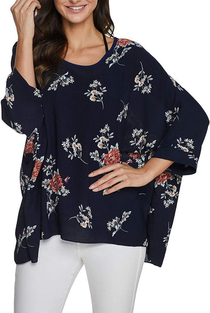 Women'S Chiffon Scarve Shawls Wraps Qunsia Floral Poncho Bikini Cover up Tops Apparel & Accessories > Clothing Accessories > Scarves & Shawls Qunsia   