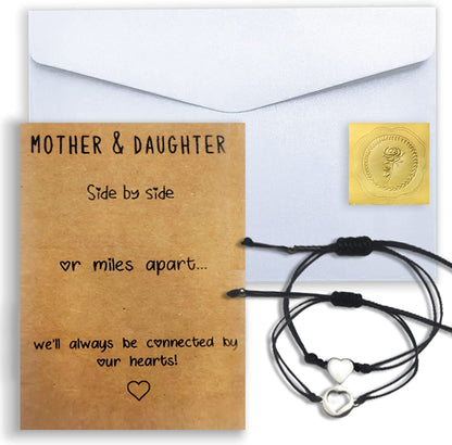 Cute Mothers Day Gifts from Daughter, Mother Daughter Bracelets with Gift Card, Mother and Daughter Matching Heart Wish Bracelets… Apparel & Accessories > Jewelry > Bracelets Ziwenhu   