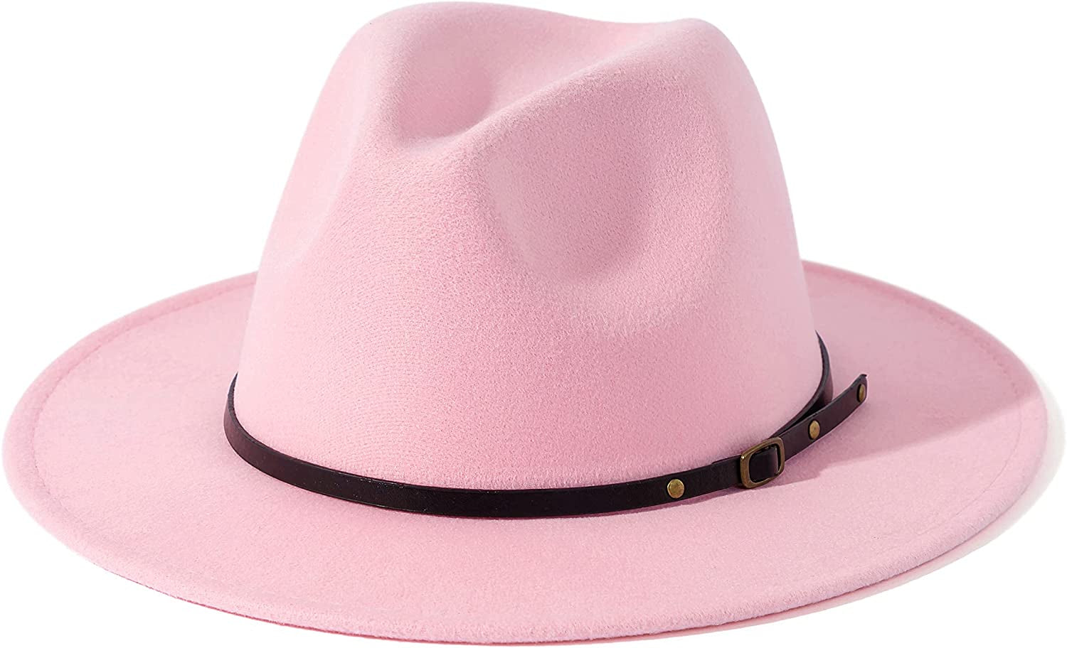 Lisianthus Women Belt Buckle Fedora Hat Apparel & Accessories > Clothing Accessories > Hats Lisianthus Pink  