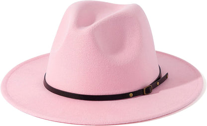 Lisianthus Women Belt Buckle Fedora Hat Apparel & Accessories > Clothing Accessories > Hats Lisianthus Pink  