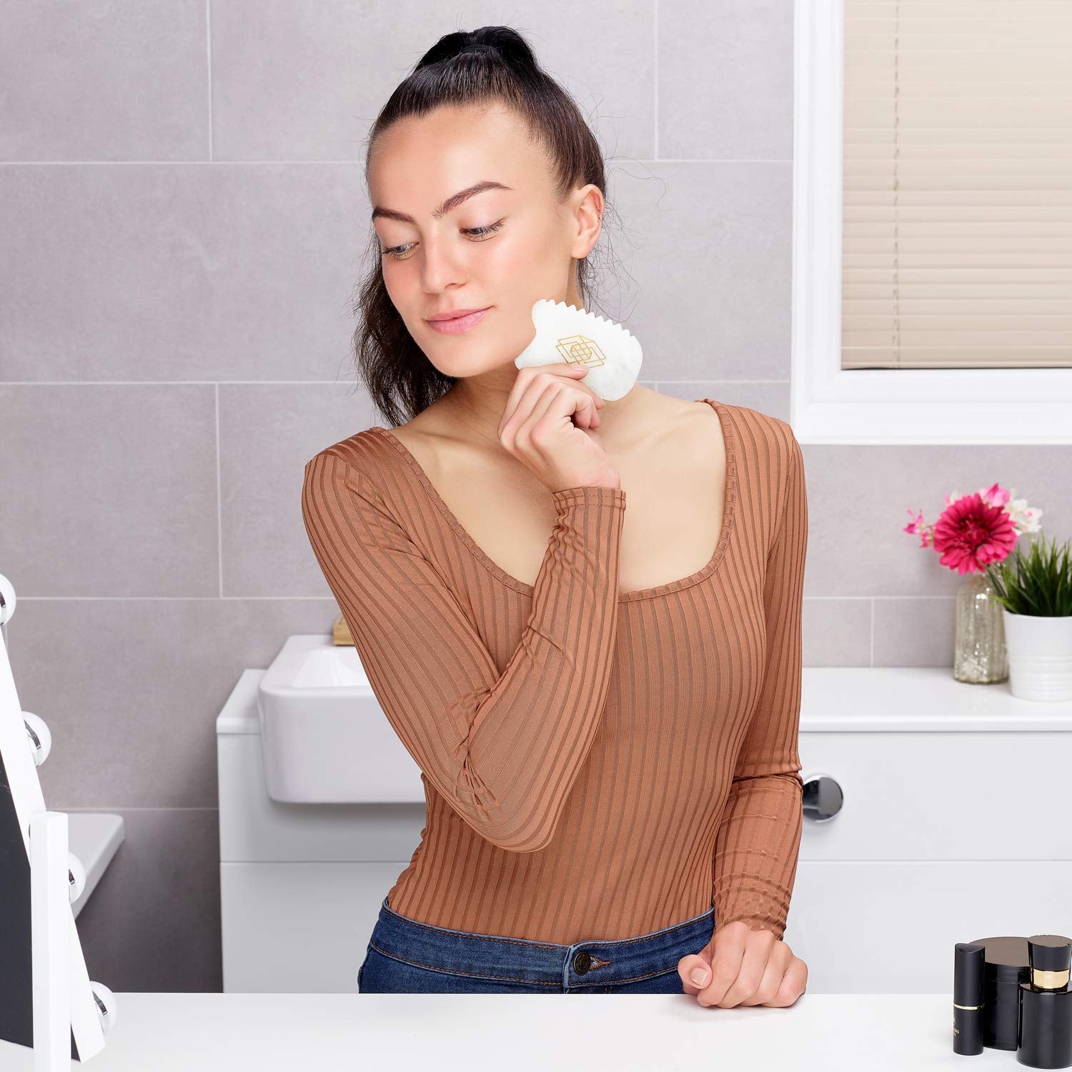 ILLUMINA BEAUTY Gua Sha Facial Tool, Unique 4-Edge Guasha Tool for Face, Jade Gua Sha Stone, Lymphatic Drainage Face Sculpting Tool Health & Beauty > Personal Care > Cosmetics > Cosmetic Tools > Skin Care Tools Illumina Beauty   