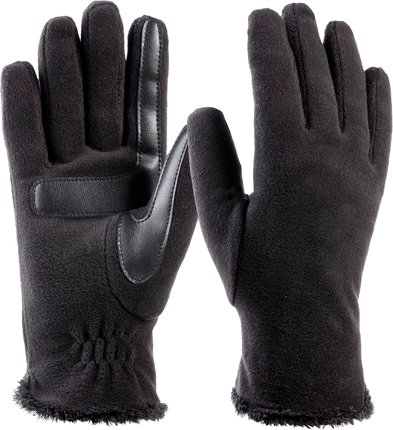 Isotoner Womens Stretch Fleece Gloves with Microluxe Lining and Smart Touch Technology Apparel & Accessories > Clothing Accessories > Gloves & Mittens KYLIE MAX Black - Smartdri One Size 
