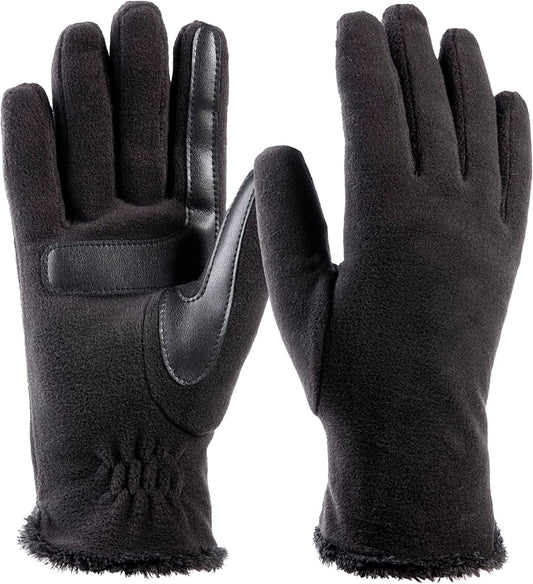 Isotoner Womens Stretch Fleece Gloves with Microluxe Lining and Smart Touch Technology Apparel & Accessories > Clothing Accessories > Gloves & Mittens KYLIE MAX Black - Smartdri One Size 