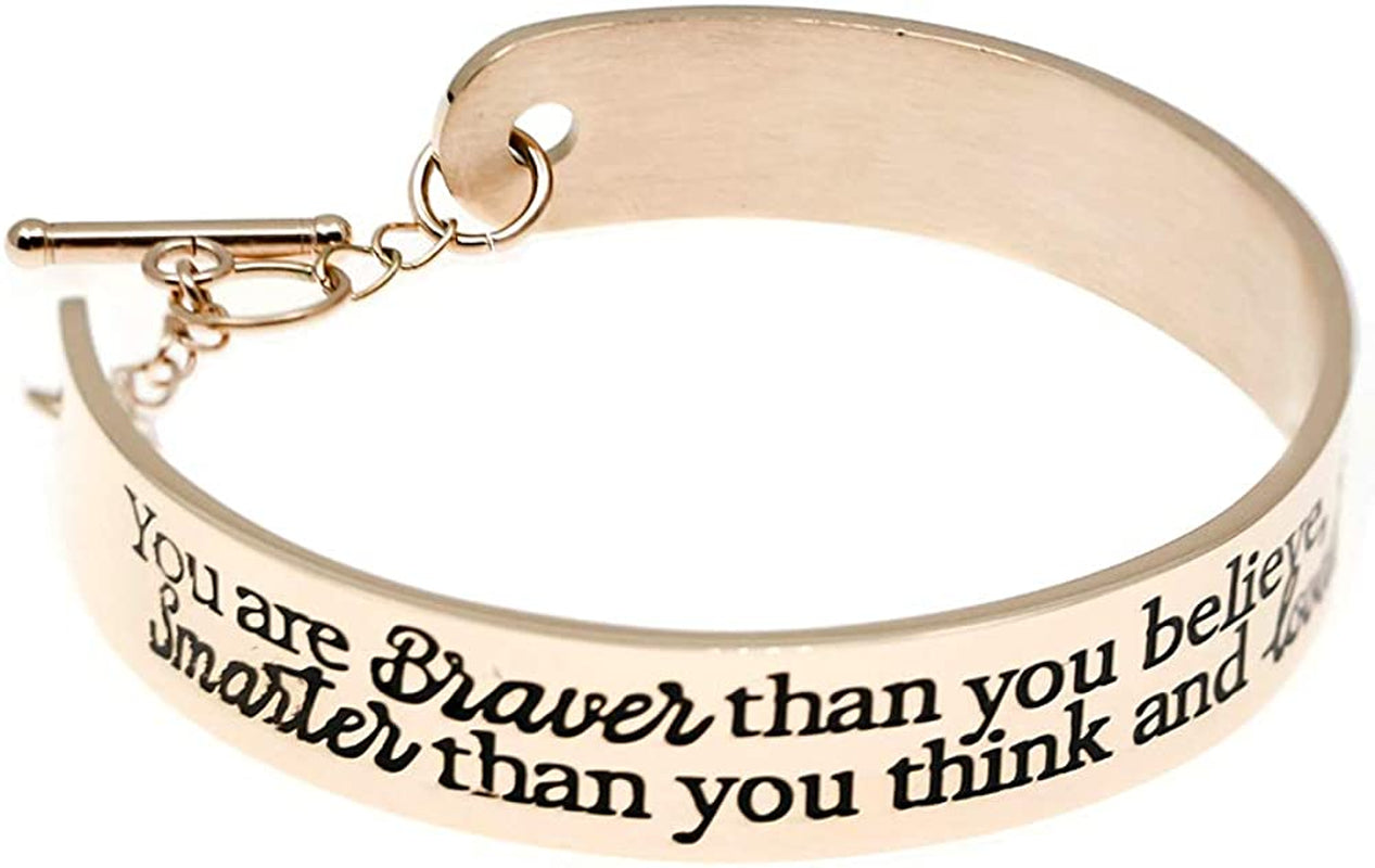 O.RIYA Always Remember You Are Braver than You Believe Jewelry Necklace/Keyring Apparel & Accessories > Jewelry > Bracelets O.RIYA   
