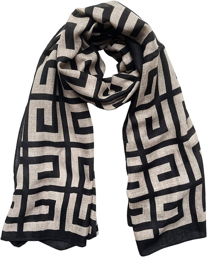JERLA Women'S Scarves Lady Light Soft Fashion Solid Scarf Wrap Shawl Plaid Scarf Apparel & Accessories > Clothing Accessories > Scarves & Shawls JERLA Black 2  
