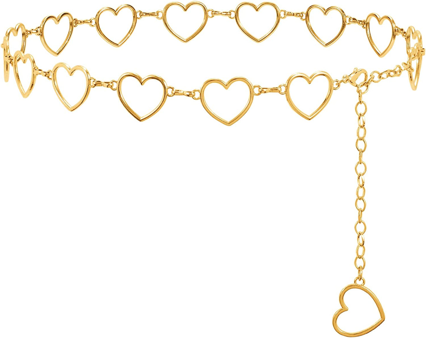 Metal Waist Chain Women Girls Adjustable Body Link Belts Fashion Belly Jewelry for Jeans Dresses Gold Apparel & Accessories > Jewelry > Body Jewelry WHIPPY 6-gold M: Fit for Waist up to 36 Inches 
