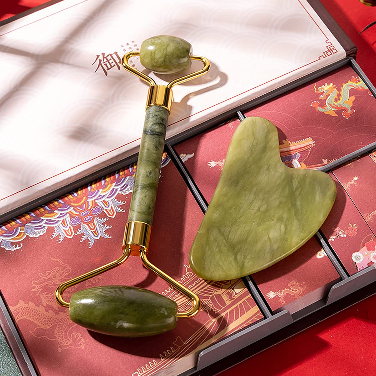 Women'S Beauty Tools Jade Roller Two Piece Set Natural Jade for Face - Reduce Wrinkles and Age Puffy Eyes, Firms Skin Health & Beauty > Personal Care > Cosmetics > Cosmetic Tools > Skin Care Tools TIGERSTAR   