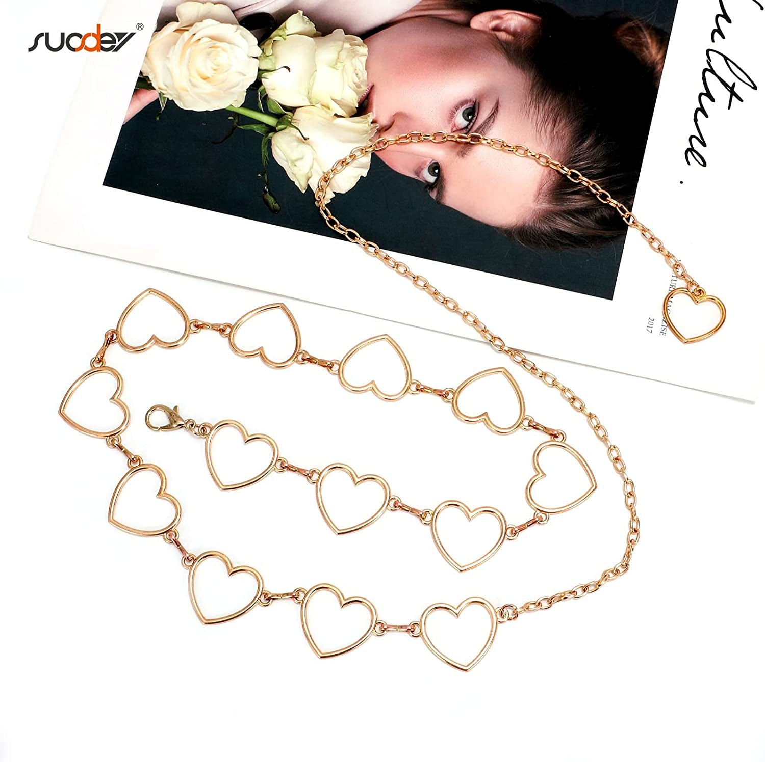 Metal Body Chain Women Belly Waist Chain SUOSDEY Fashion Body Jewelry Link Belts Apparel & Accessories > Jewelry > Body Jewelry SUOSDEY   