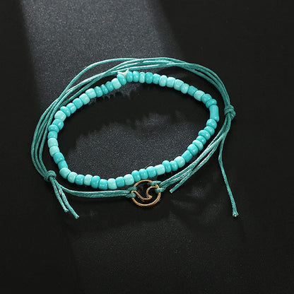 Cliory Boho Turquoise Anklets Beaded Ankle Bracelet Beach Wave Foot Chain for Women and Girls Apparel & Accessories > Jewelry > Anklets Cliory   
