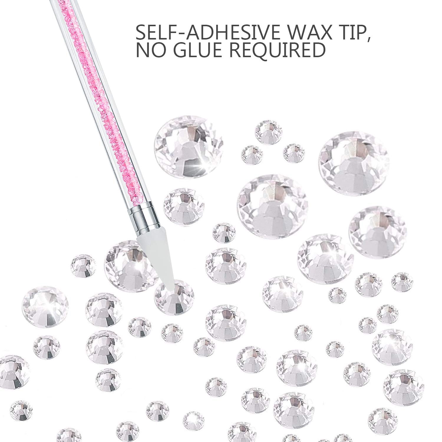 Rhinestone Picker Dotting Pen, TEOYALL Dual-Ended Wax Pencil Nail Art Gems Crystals Studs Pick up Tool with 1 Extra Wax Tip (Pink) Health & Beauty > Personal Care > Cosmetics > Cosmetic Tools > Nail Tools TEOYALL   