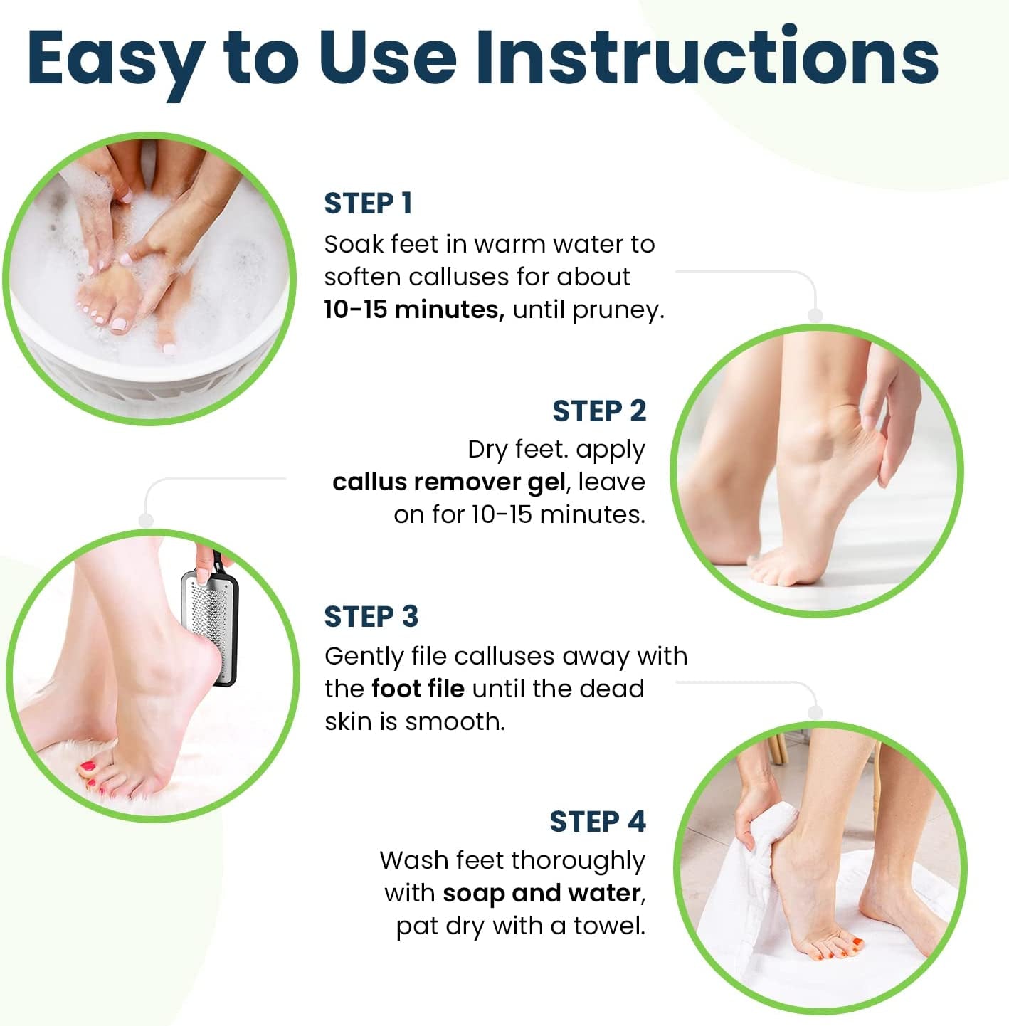 Tea Tree Foot Soak, Callus Remover Gel & Foot File Kit - Extra Strength Callus Remover Gel & Foot Soak with Epsom Salts for Calluses, Dry Cracked Heels, Toenail Fungus & Odor - Pedicure for Tired Feet Health & Beauty > Personal Care > Foot Care FOOT CURE   