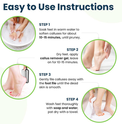 Tea Tree Foot Soak, Callus Remover Gel & Foot File Kit - Extra Strength Callus Remover Gel & Foot Soak with Epsom Salts for Calluses, Dry Cracked Heels, Toenail Fungus & Odor - Pedicure for Tired Feet Health & Beauty > Personal Care > Foot Care FOOT CURE   