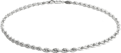 Savlano 925 Sterling Silver Solid Italian Figaro, Rope,Herringbone, Curb, Ball Bead, Snake, Mariner Chain Anklet for Women & Girls, Comes in 0.8Mm - 5Mm Gift Box Apparel & Accessories > Jewelry > Anklets Savlano Rope 1.5mm 9.0 Inches 