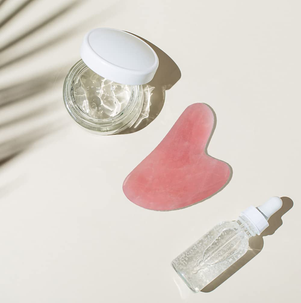 Gua Sha Facial Tools，Natural Rose Quartz Gua Sha Stone for Skin Massage and Wrinkle Removal anti Aging, Gua Sha Scraping Massage Tool Used for Face, Eyes, Neck and Body Health & Beauty > Personal Care > Cosmetics > Cosmetic Tools > Skin Care Tools Running man   