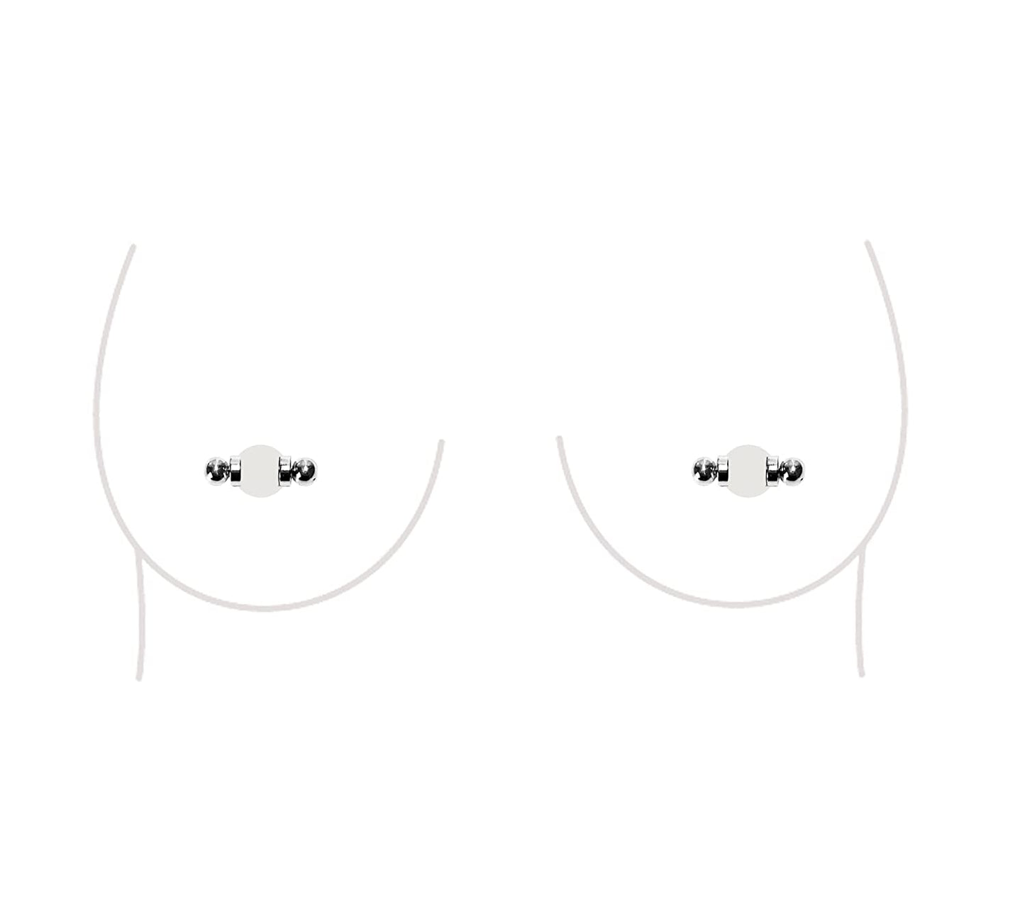 Non-Piercing Nipple Ring Magnetic Barbell Stud Fake Body Jewelry for Women (B - Black (Regular)) Apparel & Accessories > Jewelry > Body Jewelry All Body Art B - Regular (Silver)  