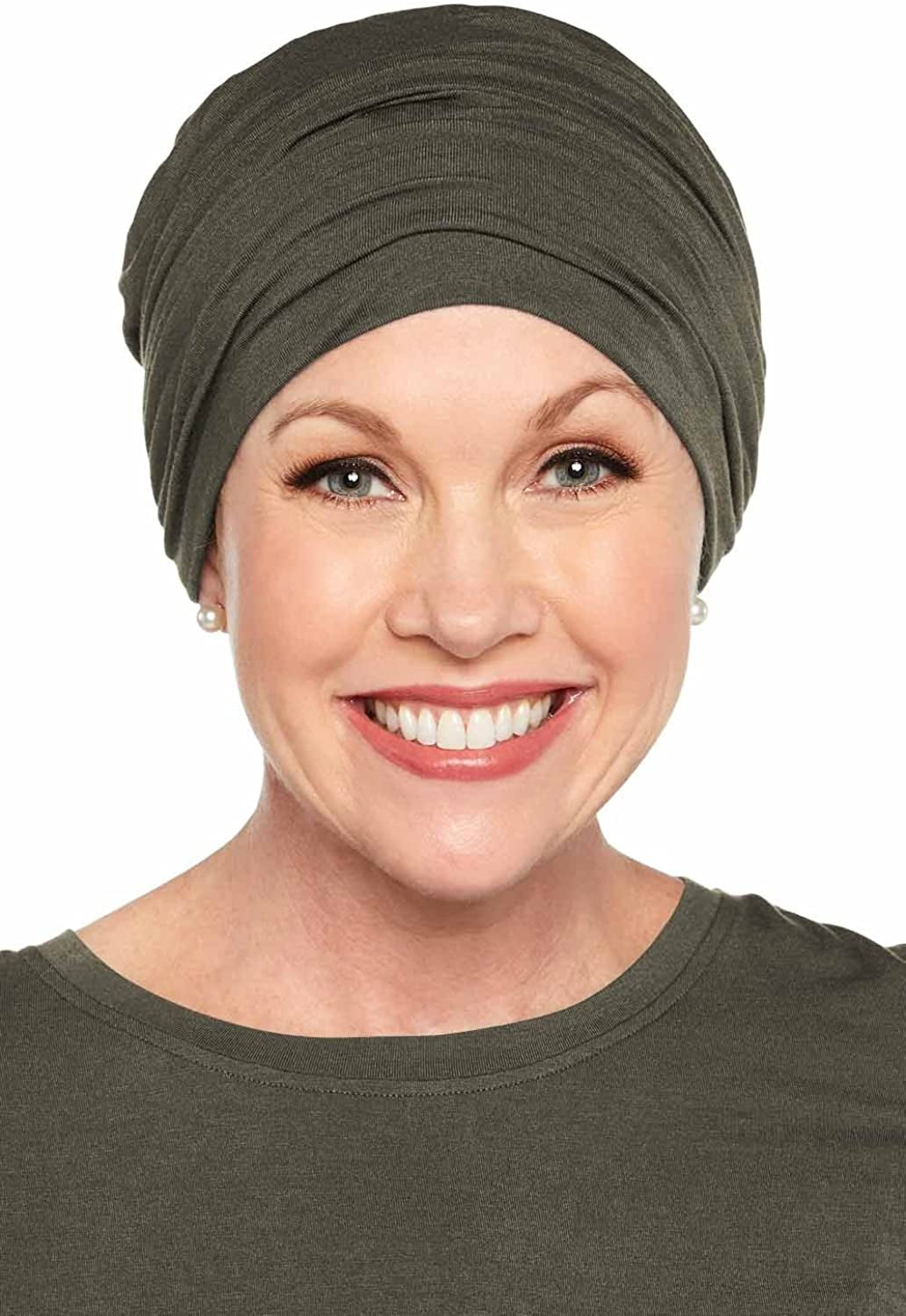 Cardani Sophisticate Turban Silky Soft Viscose from Bamboo Hat Apparel & Accessories > Clothing Accessories > Headwear Cardani Luxury Bamboo - Olive Neutral One Size 