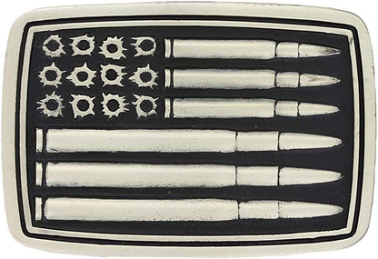 Montana Silversmiths 2Nd Amendment Series Attitude Western Belt Buckle Apparel & Accessories > Clothing Accessories > Belt Buckles Montana Silversmiths Silver Bullet Flag - Antiqued Silver  