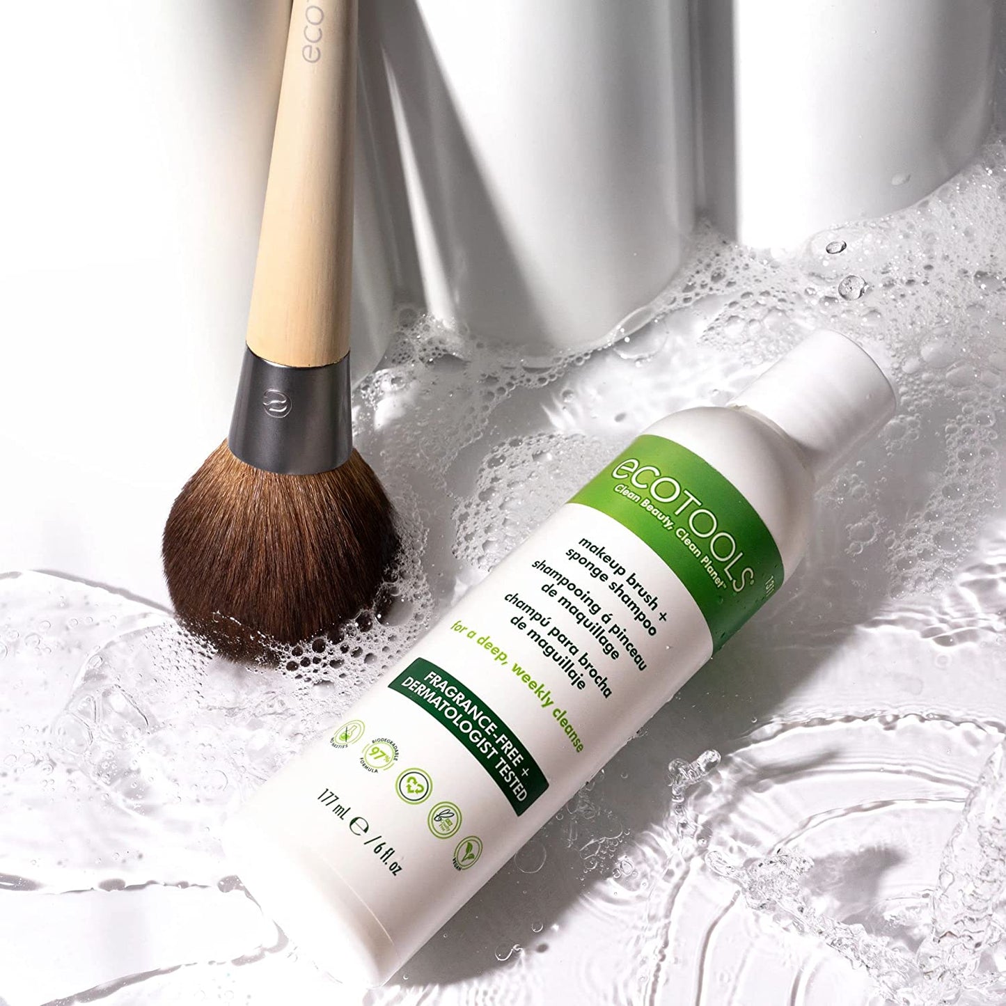 Ecotools Makeup Brush and Sponge Cleansing Shampoo Bundle, Removes Dirt and Oil Impurities from Face Brushes, Hyoallergenic, 6 Fl.Oz./ 177 Ml Each, 2 Count Health & Beauty > Personal Care > Cosmetics > Cosmetic Tools > Makeup Tools EcoTools   