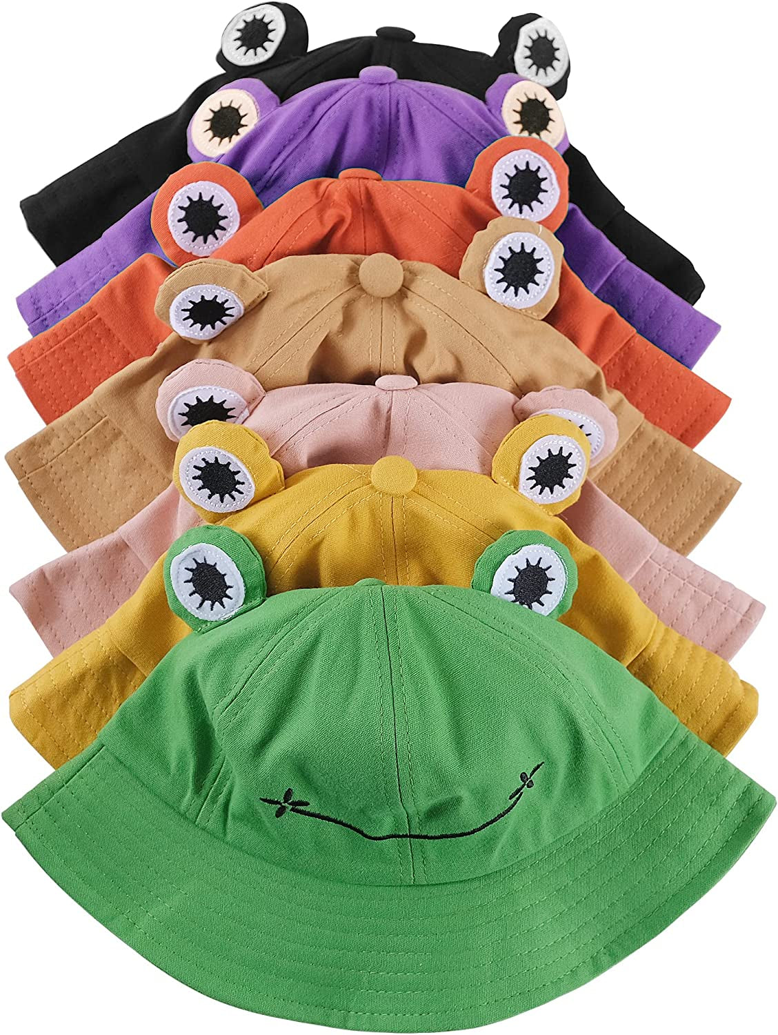 SAOROPEB Frog Hat for Adult Teens, Cute Frog Bucket Hat, Cotton Bucket Hat Funny Hat Fisherman Hat for Men Women Apparel & Accessories > Clothing Accessories > Hats SAOROPEB   
