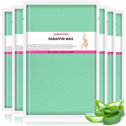 Refill Paraffin Wax, SUBUCKOOL Paraffin Bath Bulk 6 Pack, Rose Scented Paraffin Wax Blocks 4 Lbs for Hands & Feet Care, Use to Relieve Arthitis Pain and Stiff Muscles - Deeply Hydrates and Protects Health & Beauty > Personal Care > Foot Care SUBUCKOOL b.Aloe-Green  