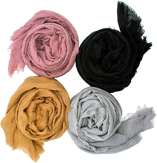 Women Soft Cotton Hemp Scarf Women'S Long Head Scarves - Hijab Wrap Shawls Scarf Apparel & Accessories > Clothing Accessories > Scarves & Shawls Davinqi   